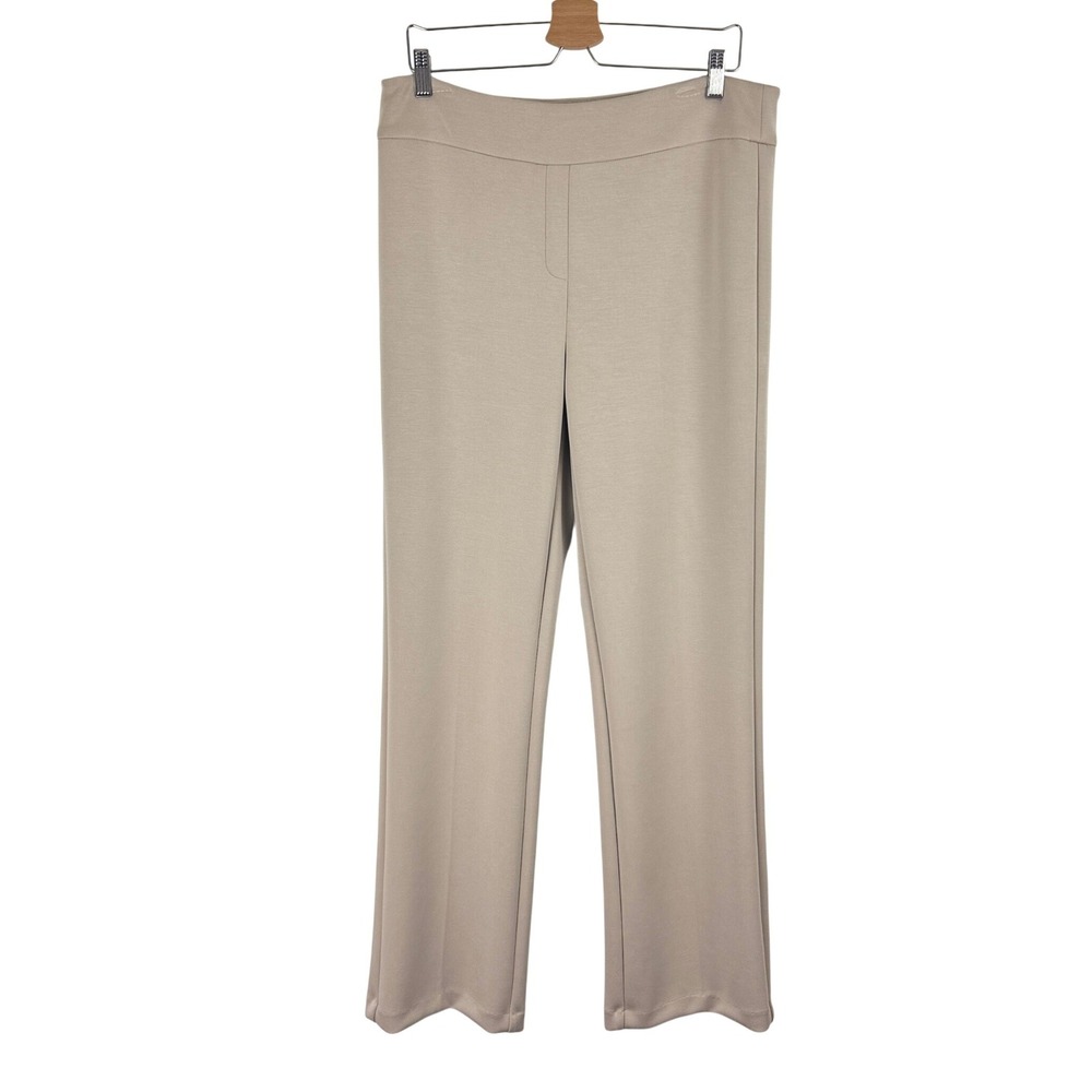 Christian Siriano New York Womens XL Tan Beige Ponte Knit Straight Leg Pants